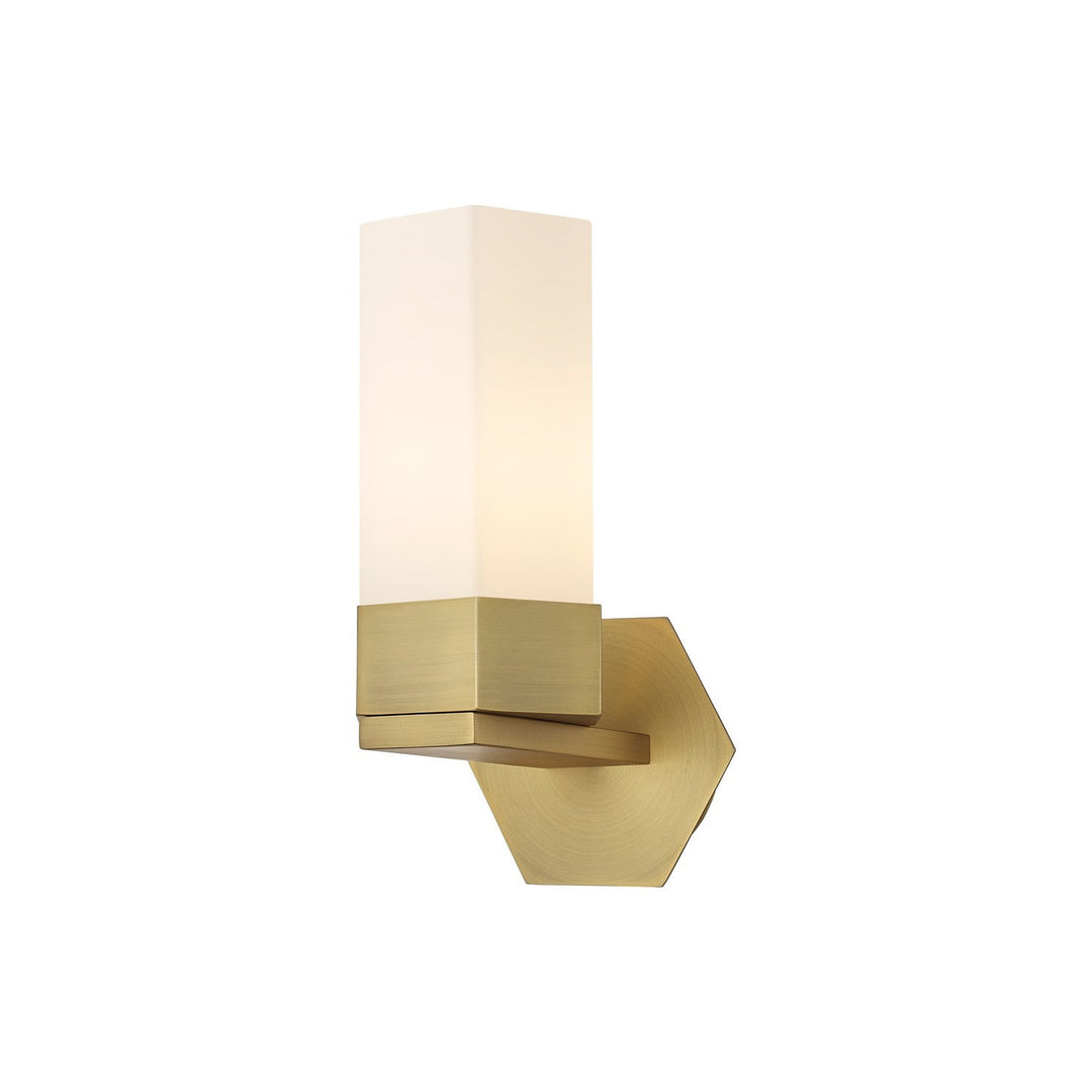 Innovations Downtown Urban 427-1W-BB-G427-9WH Wall Sconce Light - Brushed Brass