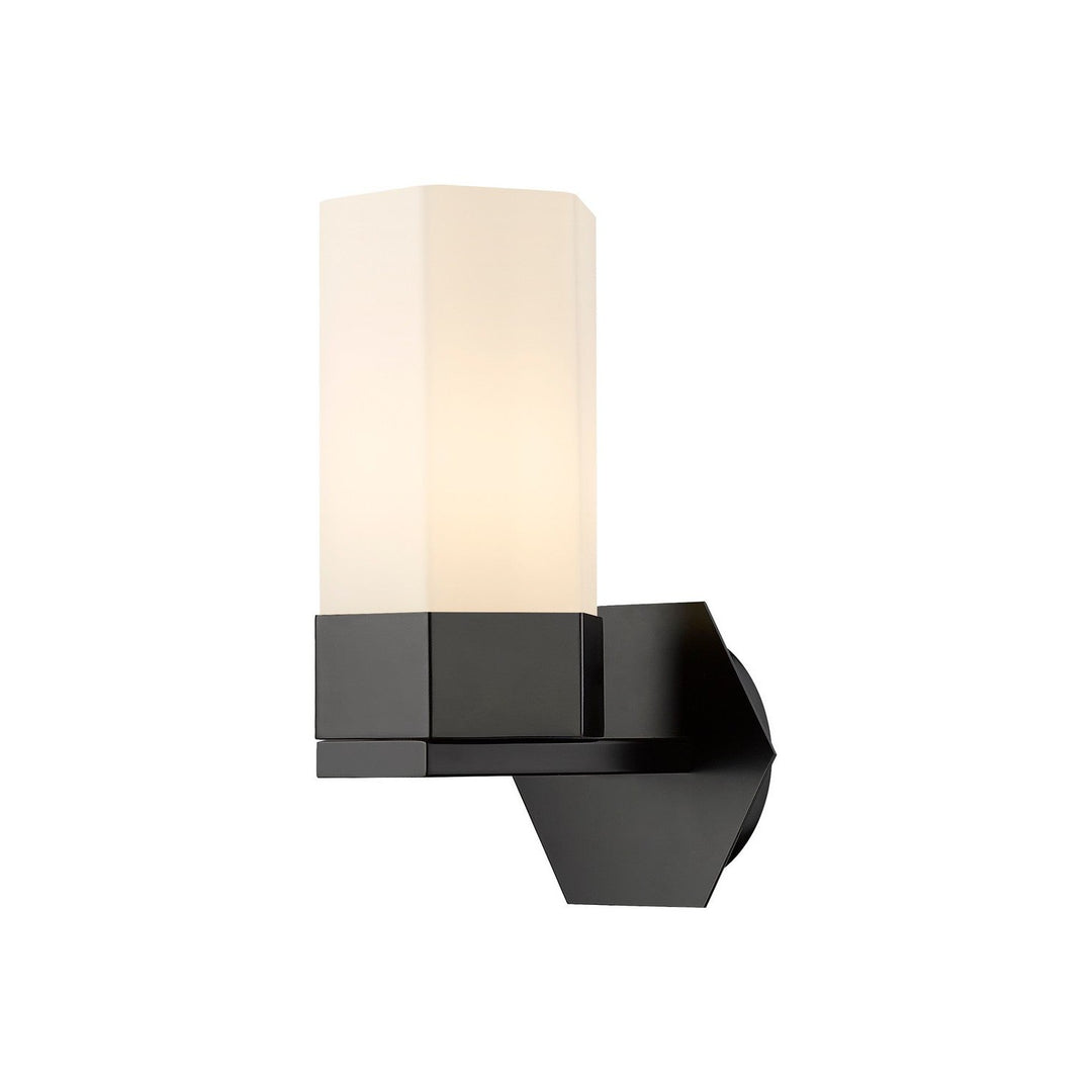 Innovations Downtown Urban 427-1W-BK-G427-9WH Wall Sconce Light - Matte Black