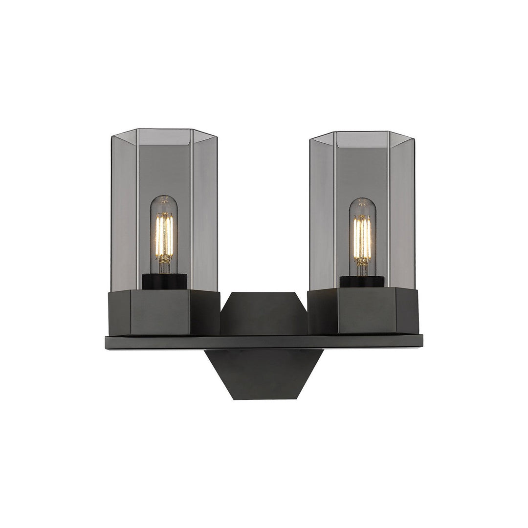 Innovations Downtown Urban 427-2W-BK-G427-9SM Bath Vanity Light 13 in. wide - Matte Black