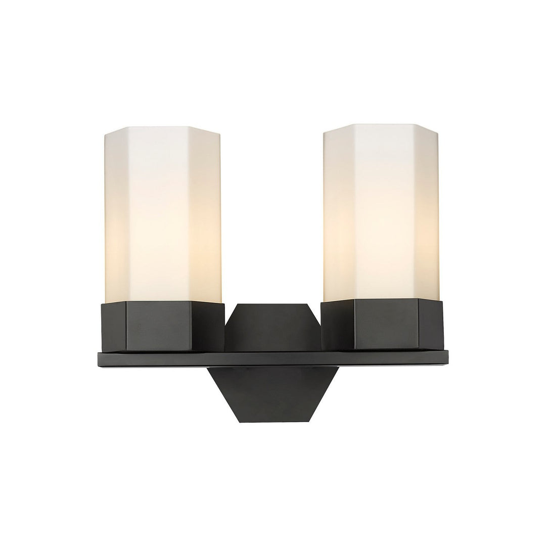 Innovations Downtown Urban 427-2W-BK-G427-9WH Bath Vanity Light 13 in. wide - Matte Black