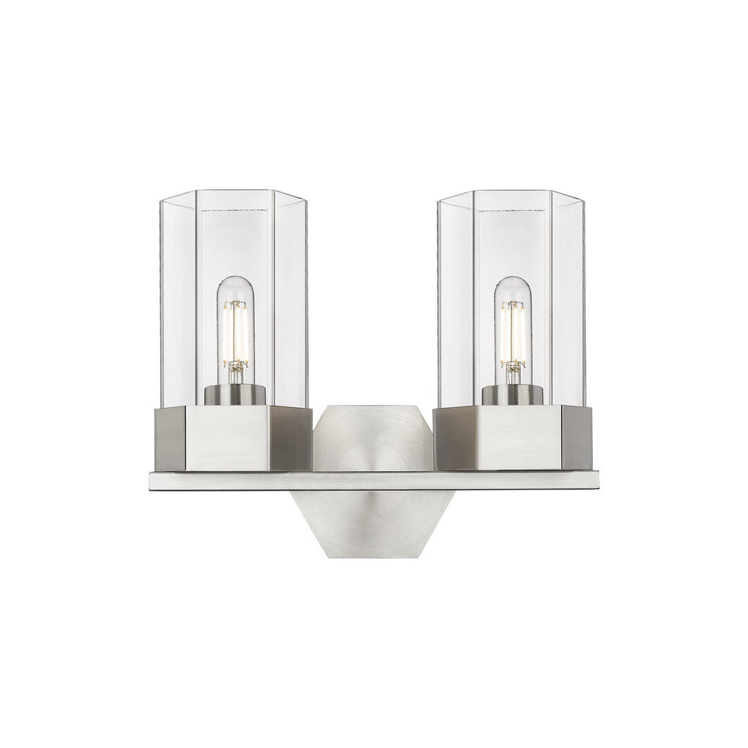 Innovations Downtown Urban 427-2W-SN-G427-9CL Bath Vanity Light 13 in. wide - Satin Nickel