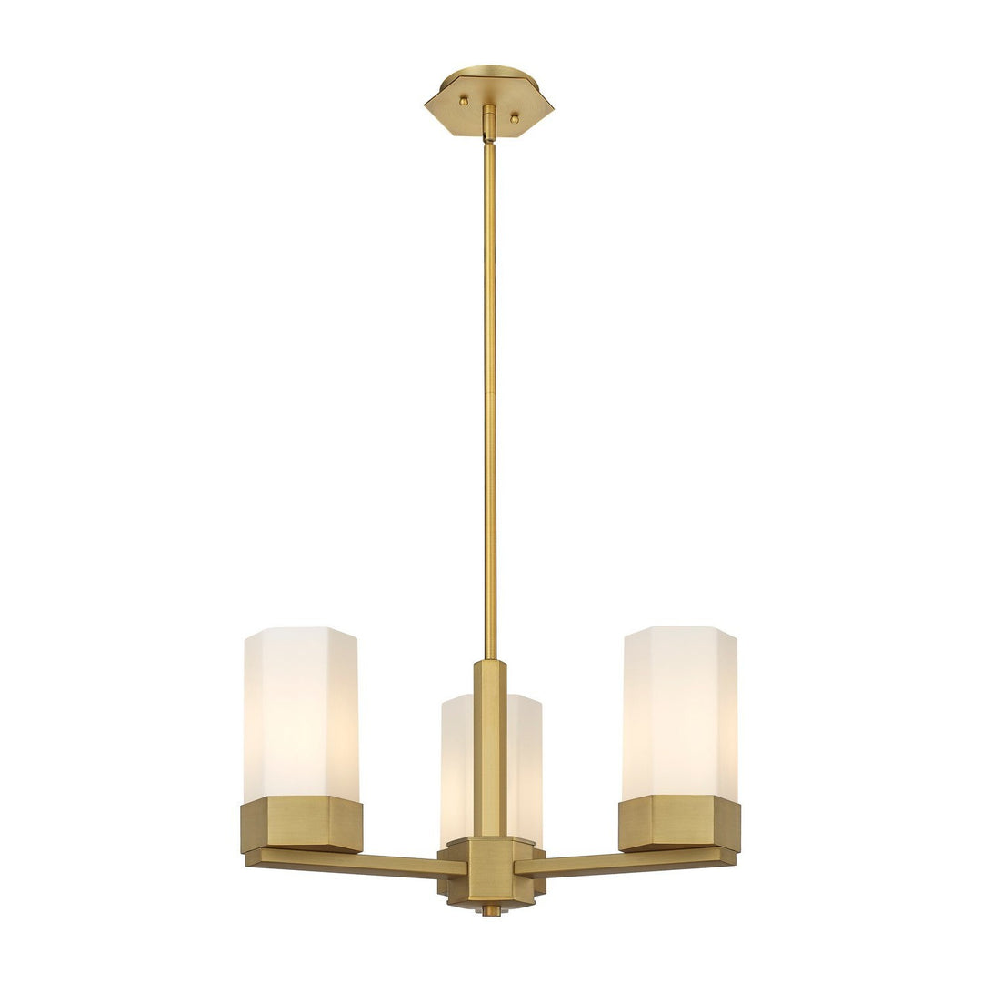 Innovations Downtown Urban 427-3CR-BB-G427-9WH Chandelier Light - Brushed Brass