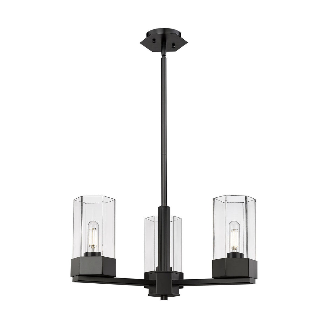 Innovations Downtown Urban 427-3CR-BK-G427-9CL Chandelier Light - Matte Black