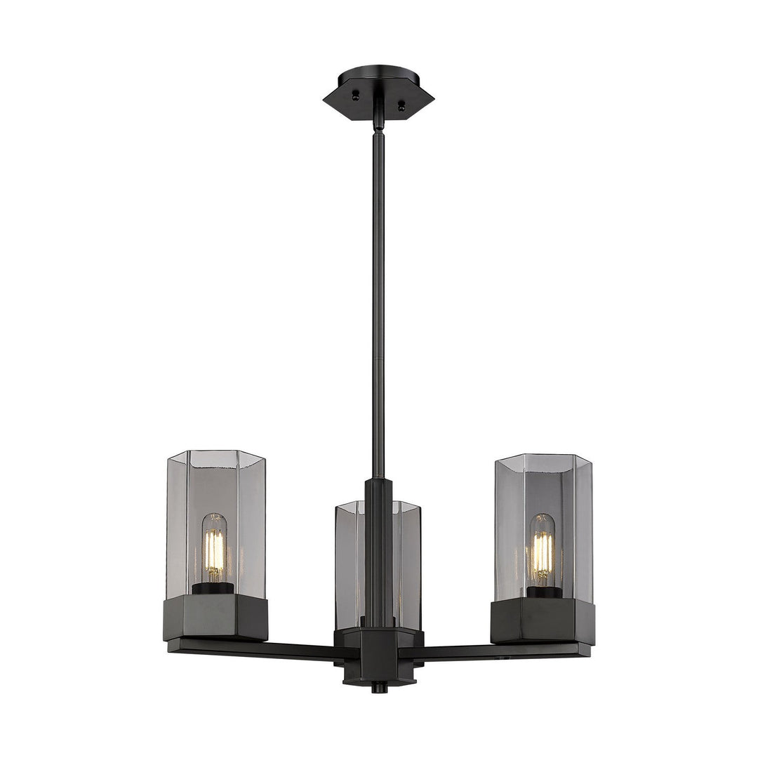 Innovations Downtown Urban 427-3CR-BK-G427-9SM Chandelier Light - Matte Black