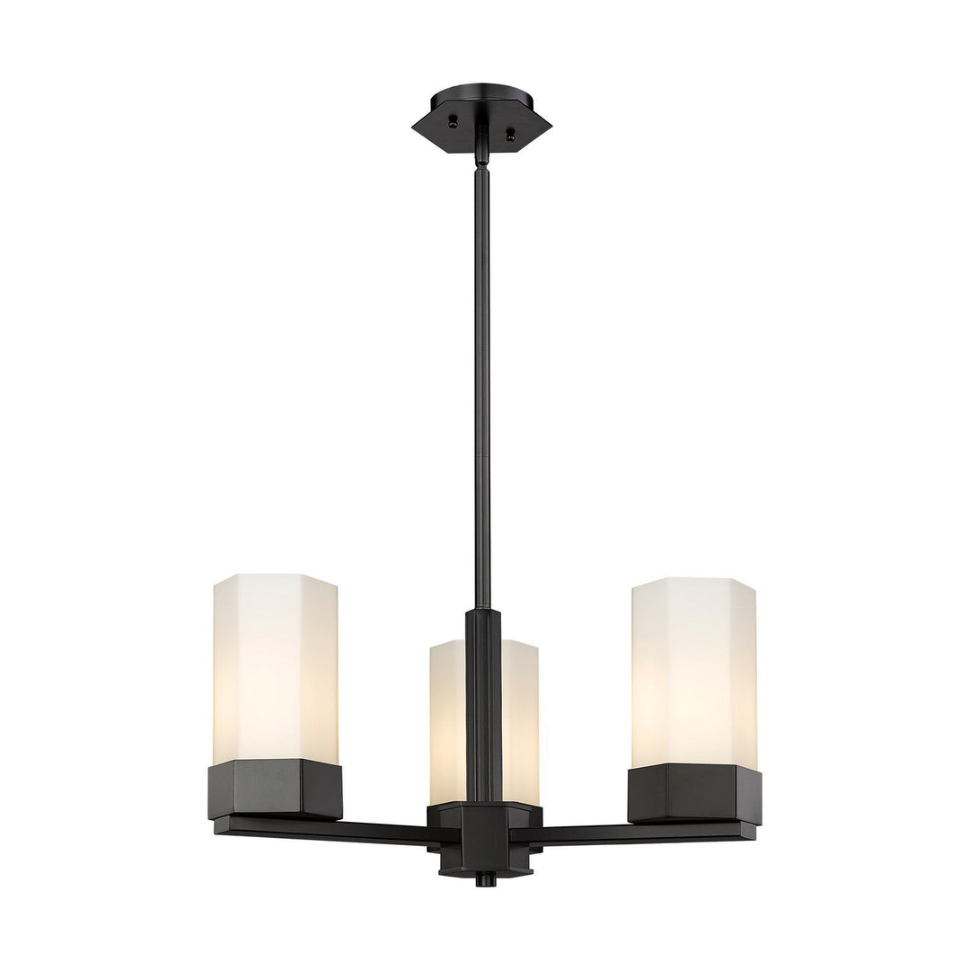 Innovations Downtown Urban 427-3CR-BK-G427-9WH Chandelier Light - Matte Black