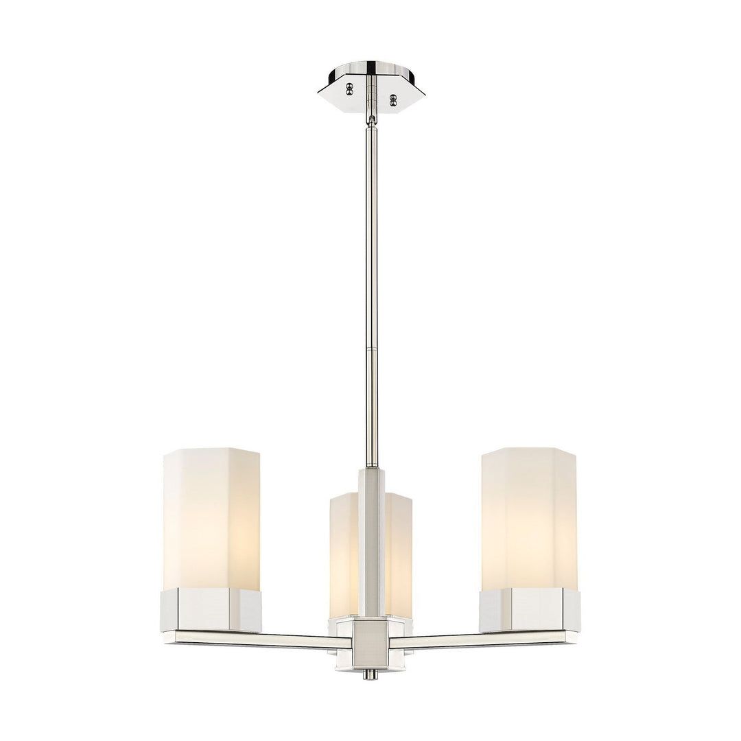 Innovations Downtown Urban 427-3CR-PN-G427-9WH Chandelier Light - Polished Nickel