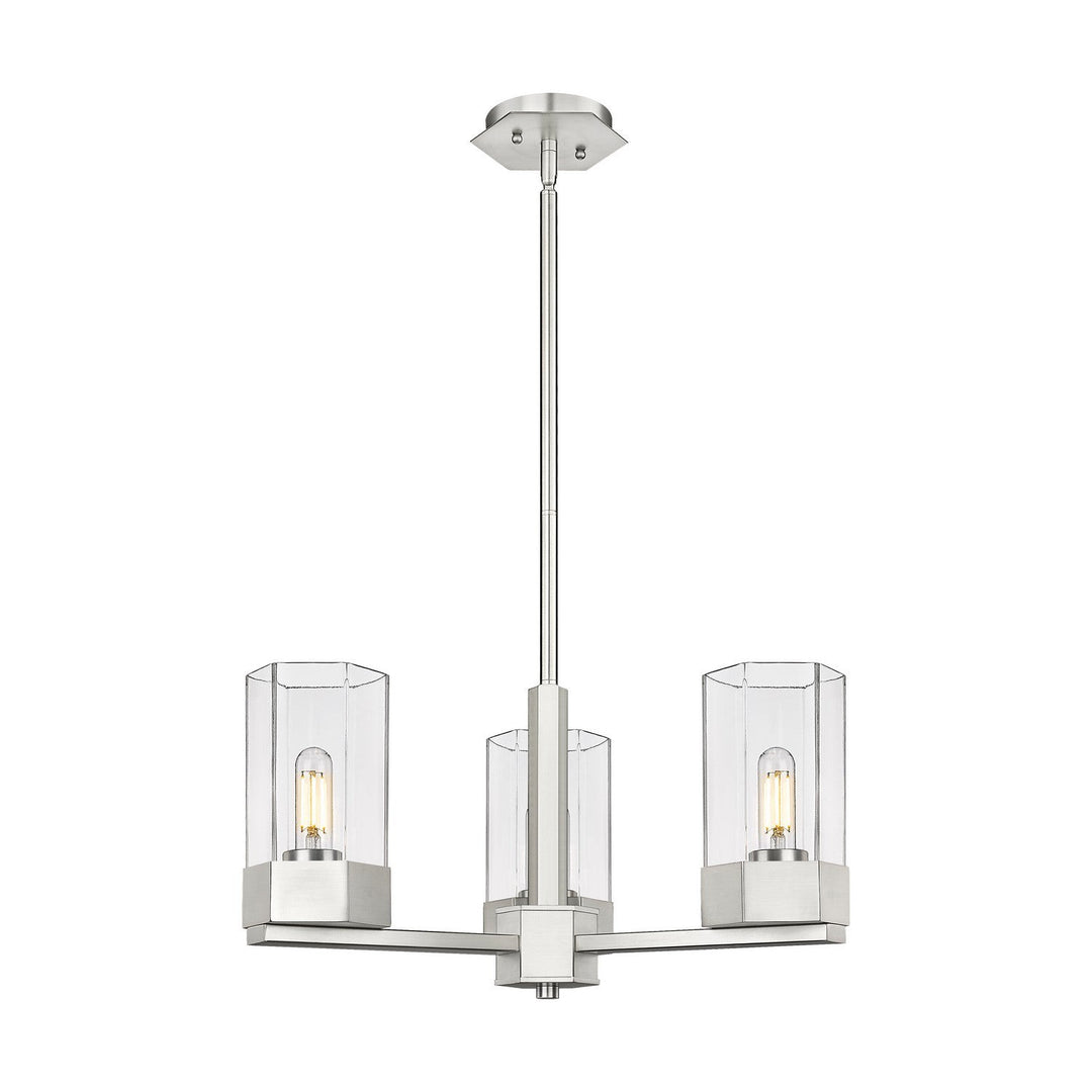 Innovations Downtown Urban 427-3CR-SN-G427-9CL Chandelier Light - Satin Nickel