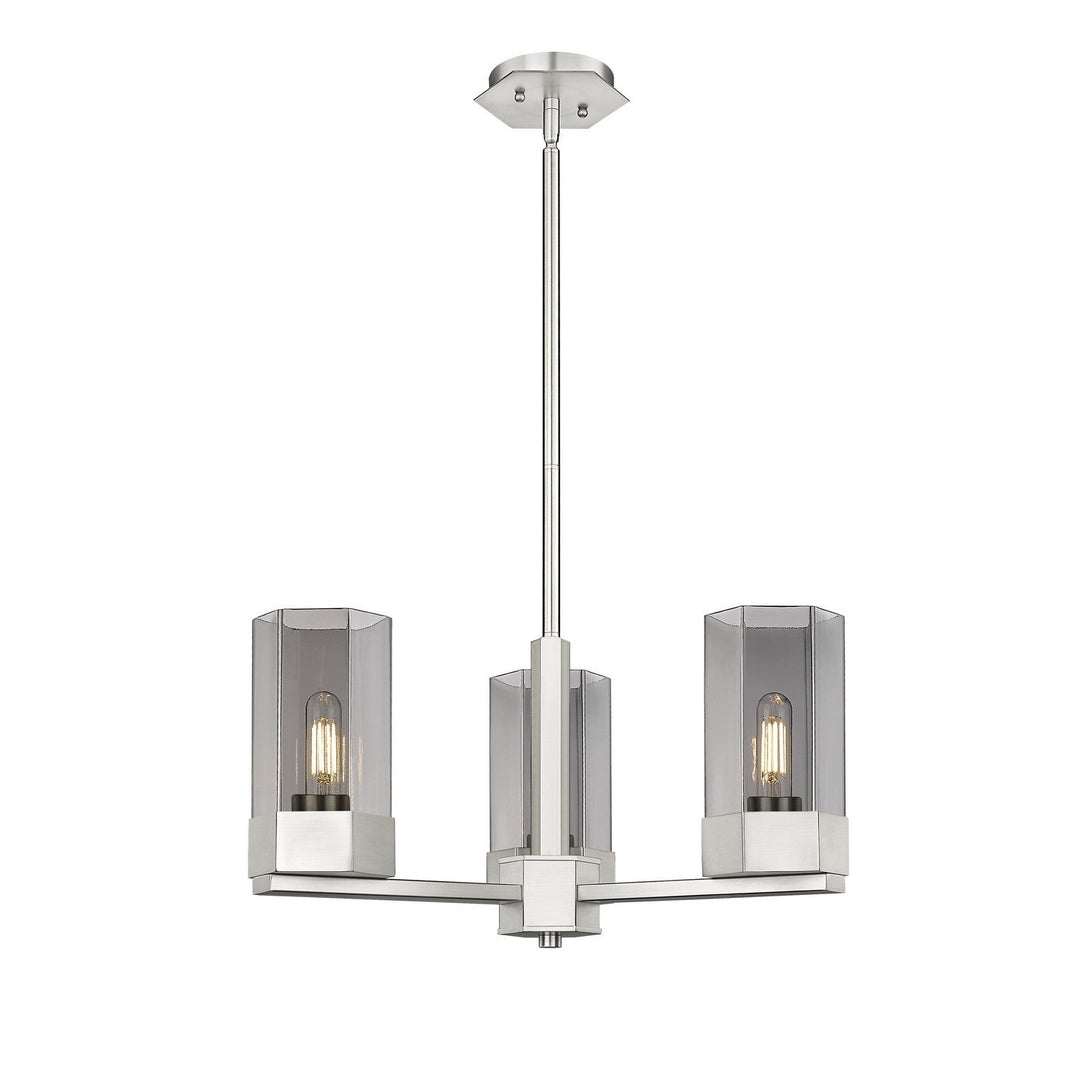 Innovations Downtown Urban 427-3CR-SN-G427-9SM Chandelier Light - Satin Nickel