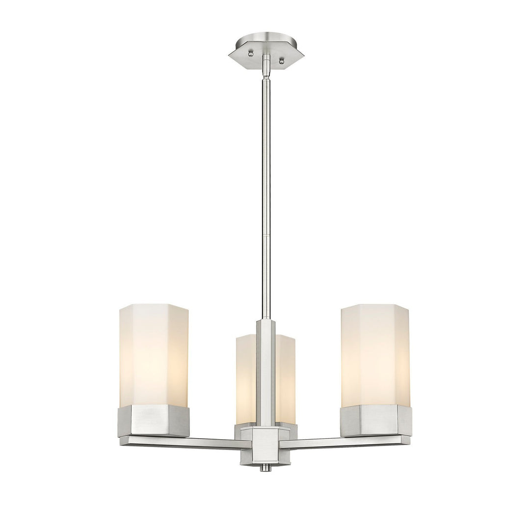 Innovations Downtown Urban 427-3CR-SN-G427-9WH Chandelier Light - Satin Nickel