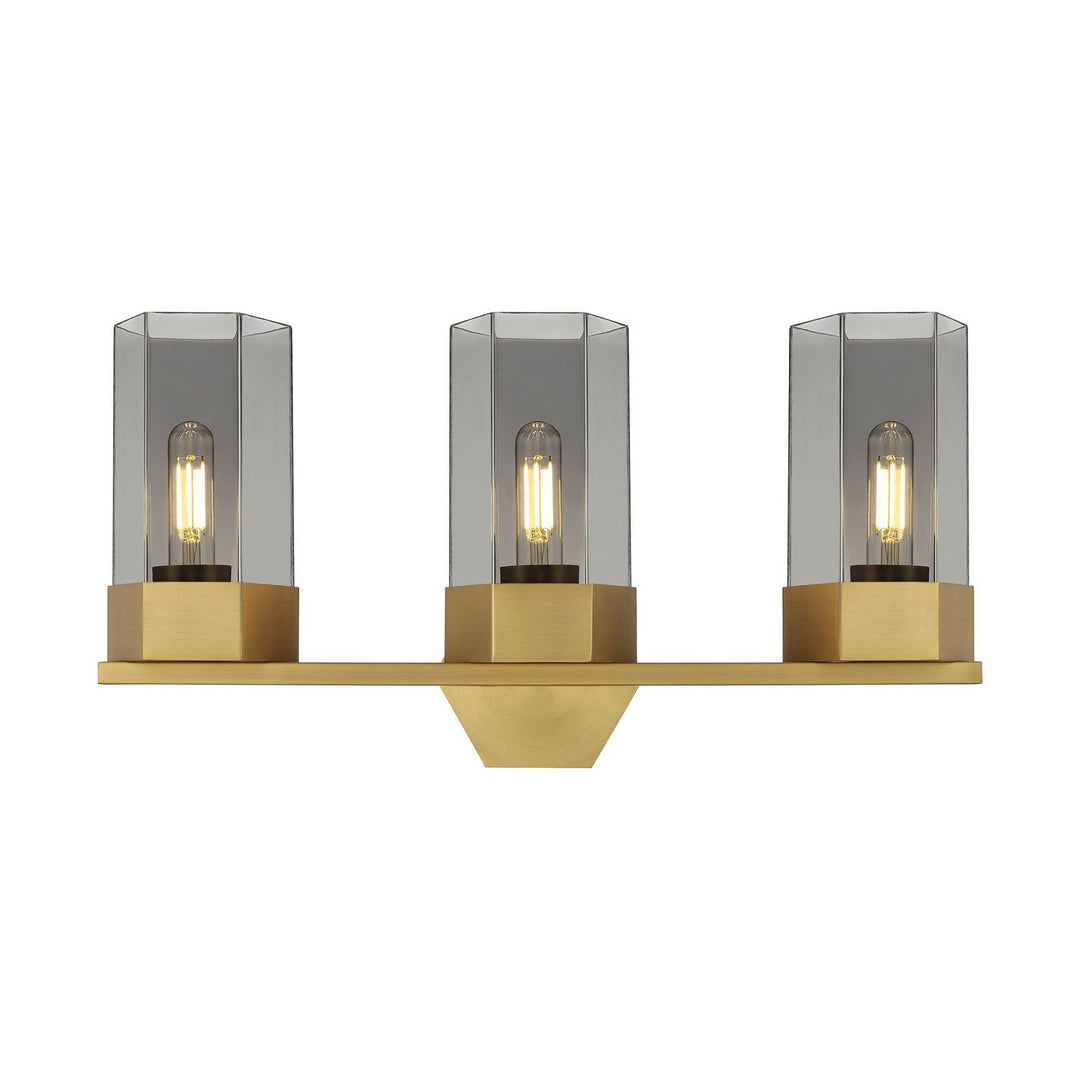 Innovations Downtown Urban 427-3W-BB-G427-9SM Bath Vanity Light 22 in. wide - Brushed Brass