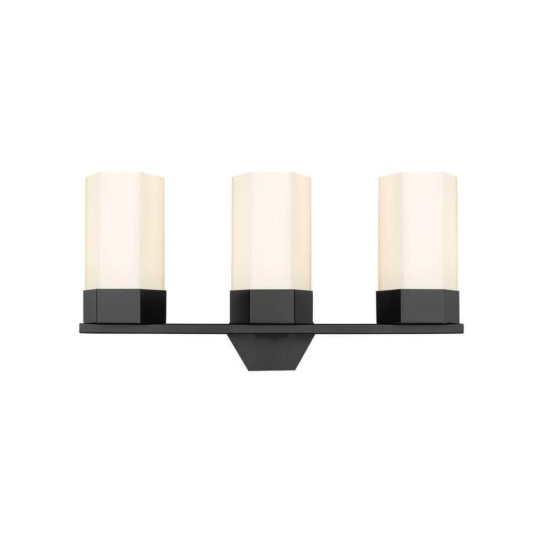 Innovations Downtown Urban 427-3W-BK-G427-9WH Bath Vanity Light 22 in. wide - Matte Black