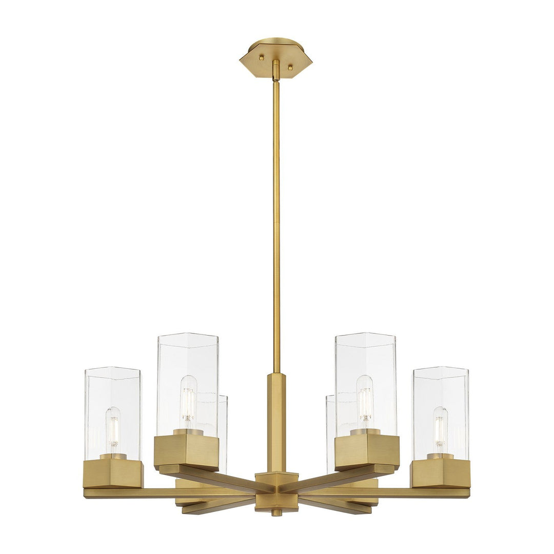 Innovations Downtown Urban 427-6CR-BB-G427-9CL Chandelier Light - Brushed Brass