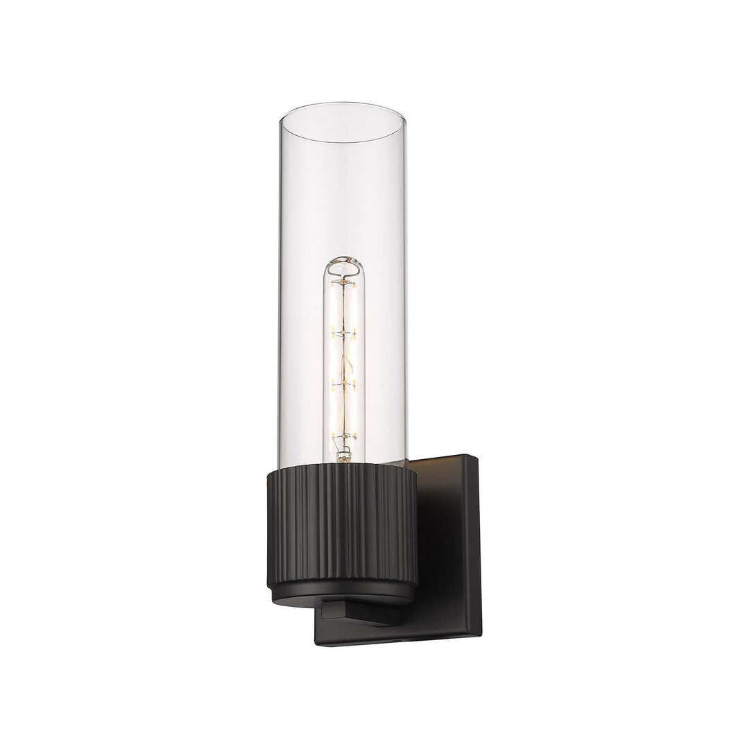 Innovations Downtown Urban 428-1W-BK-G428-12CL Wall Sconce Light - Matte Black