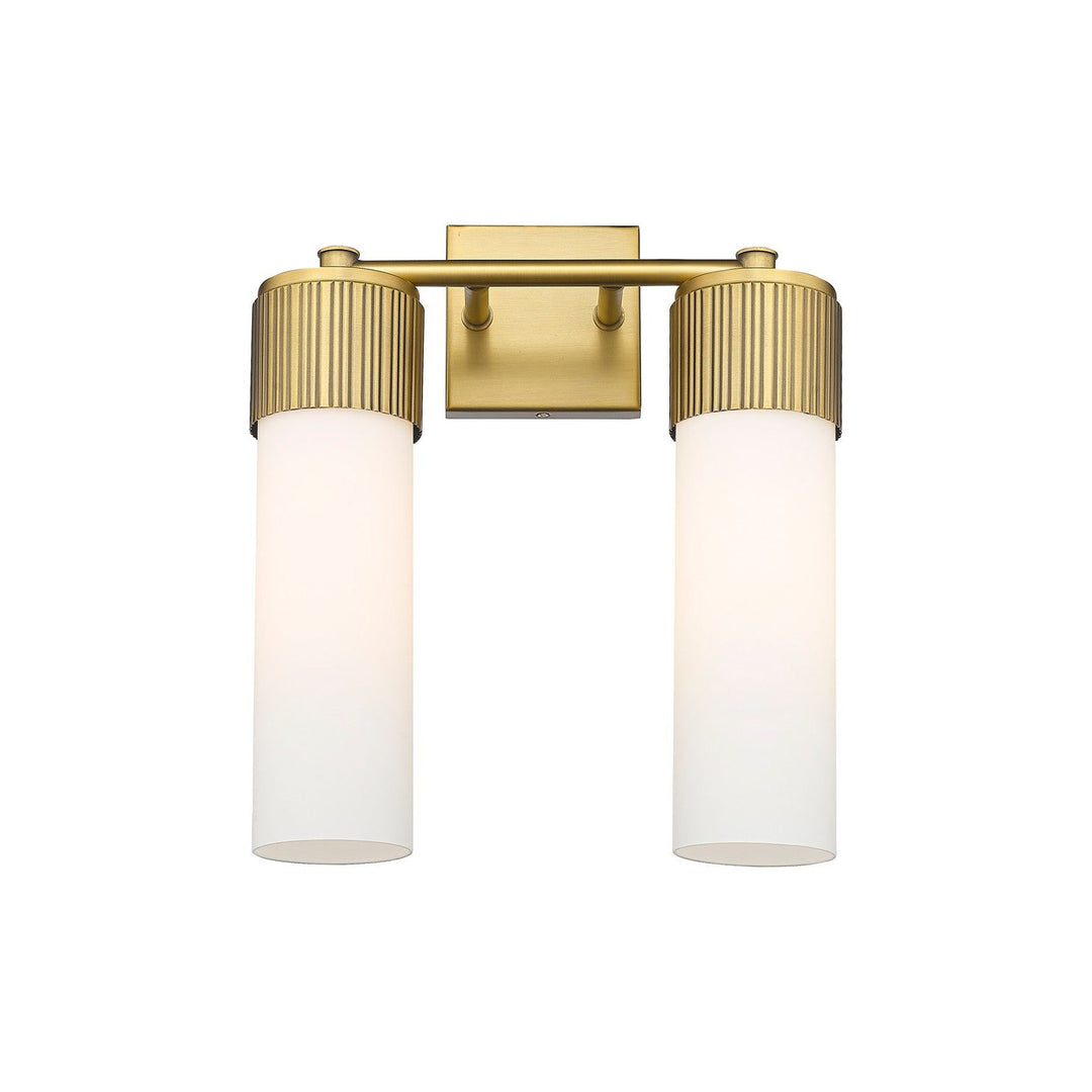 Innovations Downtown Urban 428-2W-BB-G428-12WH Bath Vanity Light 14 in. wide - Brushed Brass