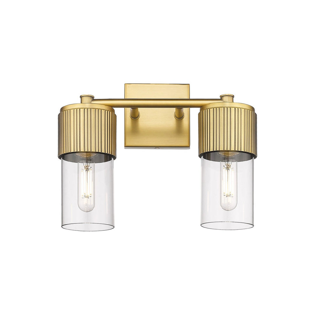 Innovations Downtown Urban 428-2W-BB-G428-7CL Bath Vanity Light 14 in. wide - Brushed Brass