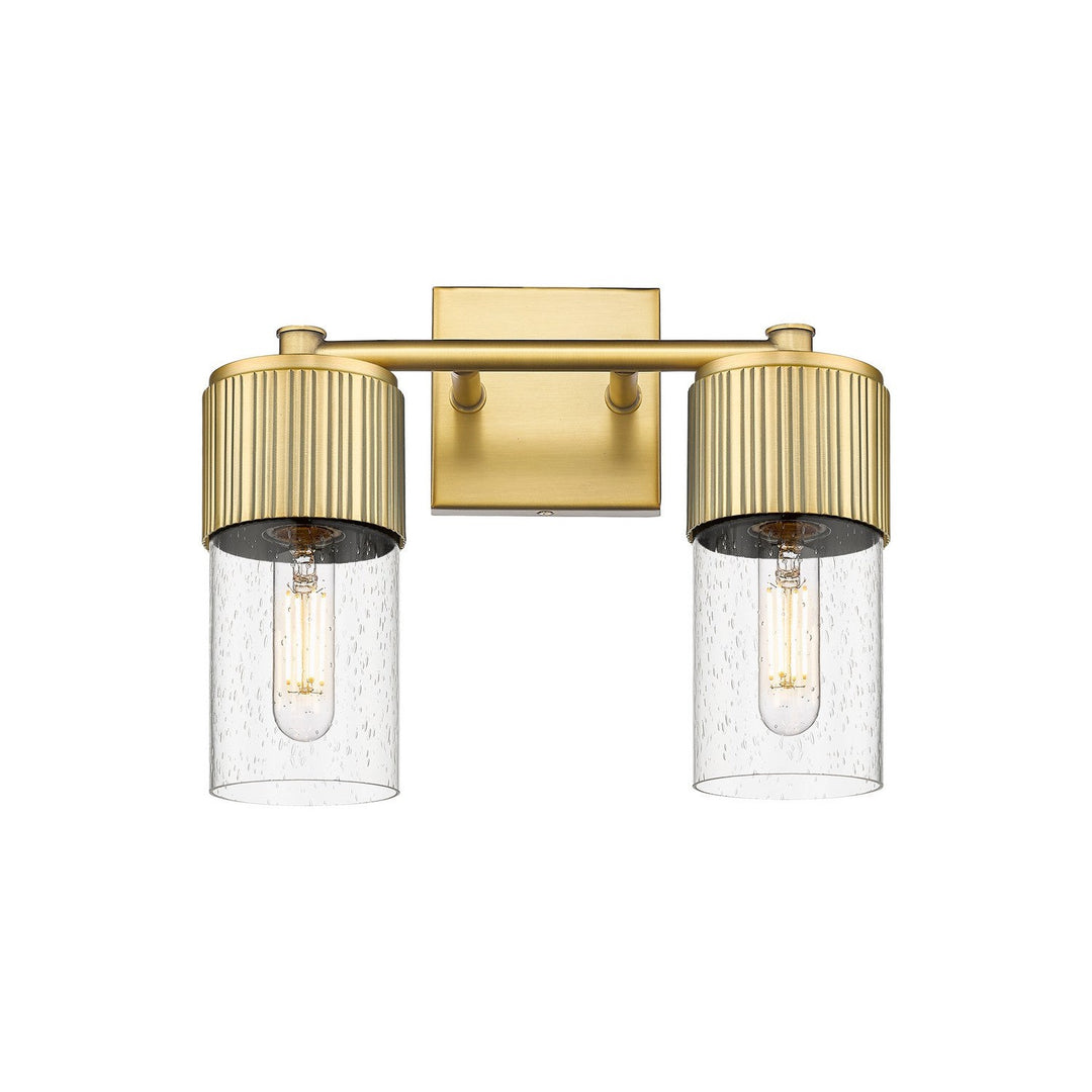 Innovations Downtown Urban 428-2W-BB-G428-7SDY Bath Vanity Light 14 in. wide - Brushed Brass