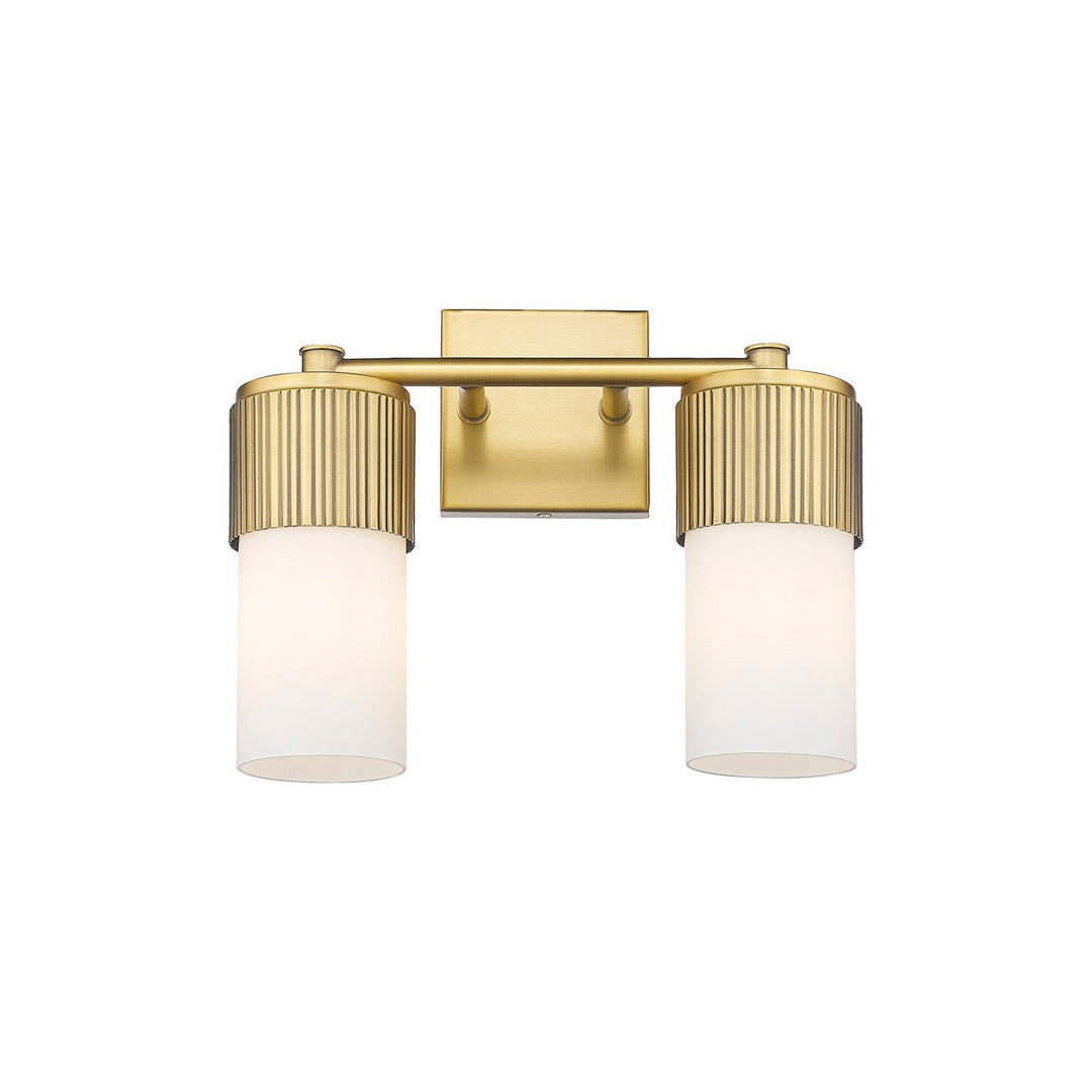 Innovations Downtown Urban 428-2W-BB-G428-7WH Bath Vanity Light 14 in. wide - Brushed Brass