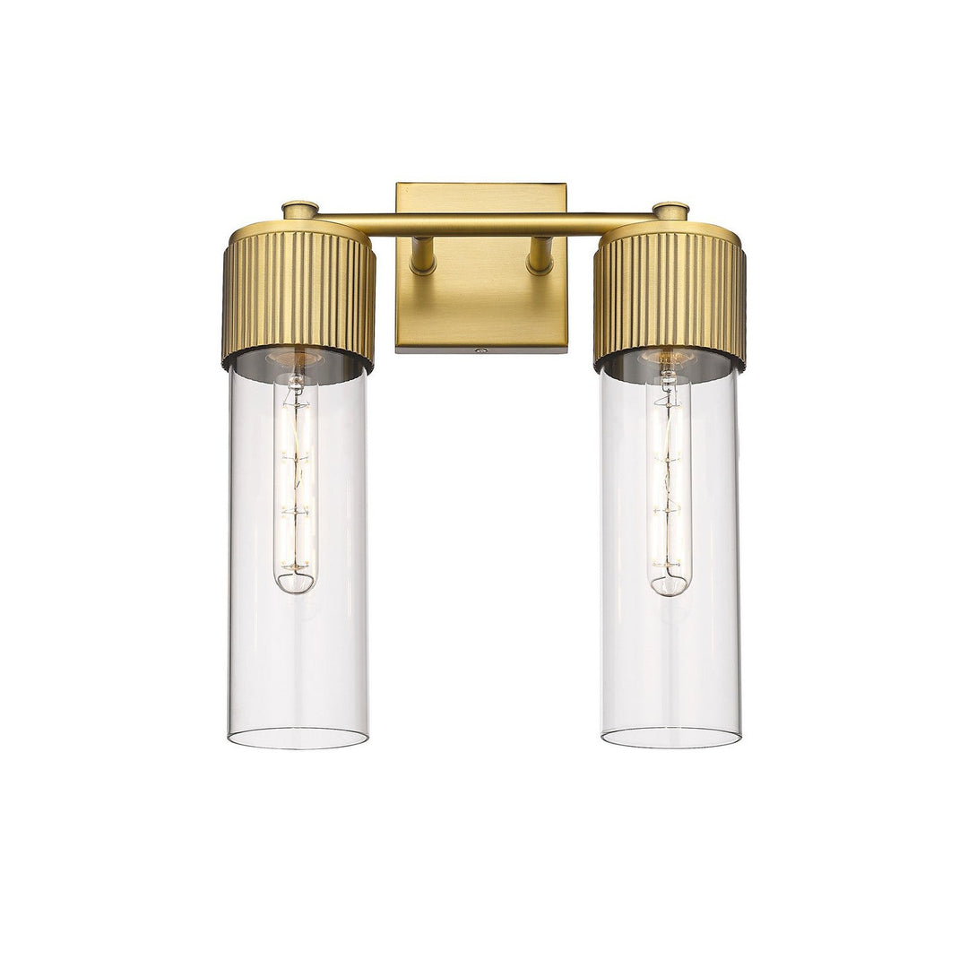Innovations Downtown Urban 428-2W-BK-G428-12CL Bath Vanity Light 14 in. wide - Matte Black