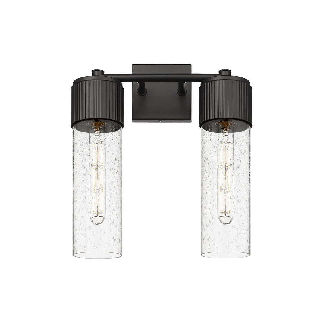 Innovations Downtown Urban 428-2W-BK-G428-12SDY Bath Vanity Light 14 in. wide - Matte Black