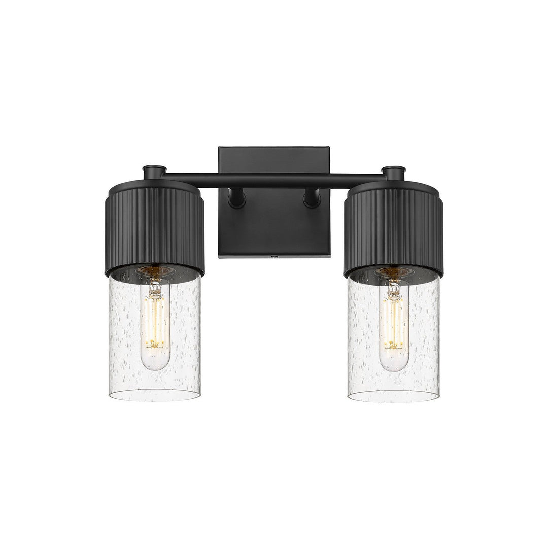 Innovations Downtown Urban 428-2W-BK-G428-7SDY Bath Vanity Light 14 in. wide - Matte Black