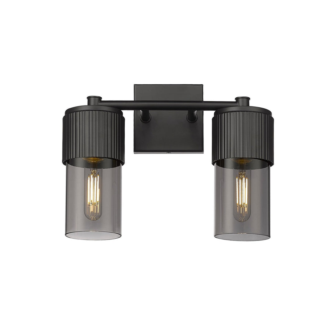 Innovations Downtown Urban 428-2W-BK-G428-7SM Bath Vanity Light 14 in. wide - Matte Black