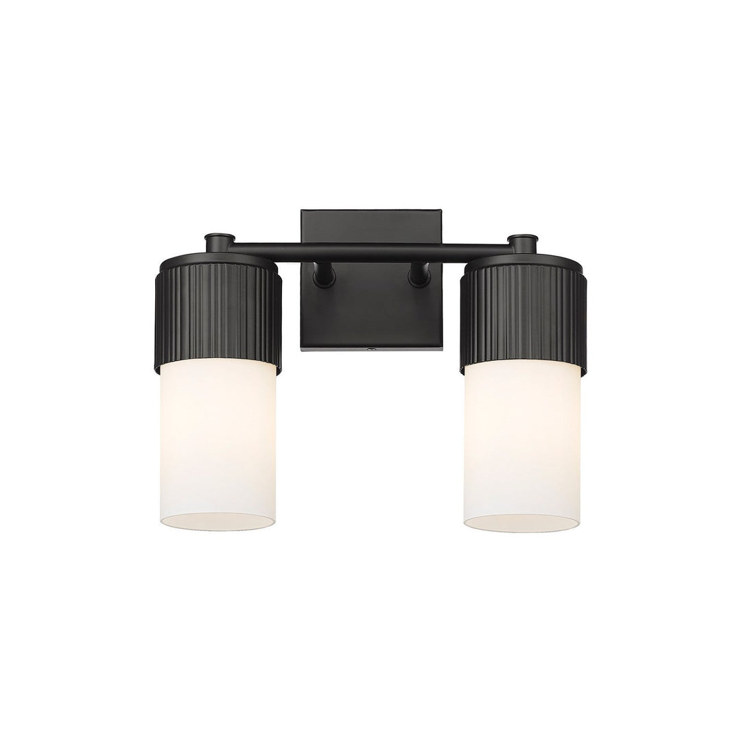 Innovations Downtown Urban 428-2W-BK-G428-7WH Bath Vanity Light 14 in. wide - Matte Black