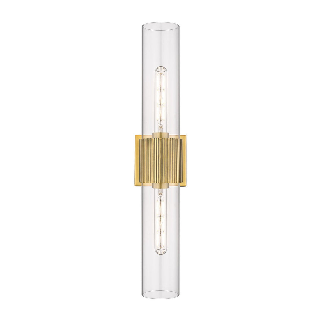 Innovations Downtown Urban 428-2WL-BB-G428-12CL Bath Vanity Light 5 in. wide - Brushed Brass