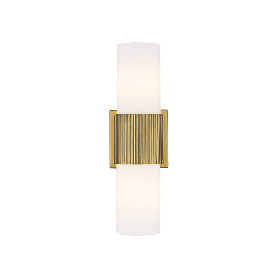 Innovations Downtown Urban 428-2WL-BB-G428-7WH Bath Vanity Light 5 in. wide - Brushed Brass