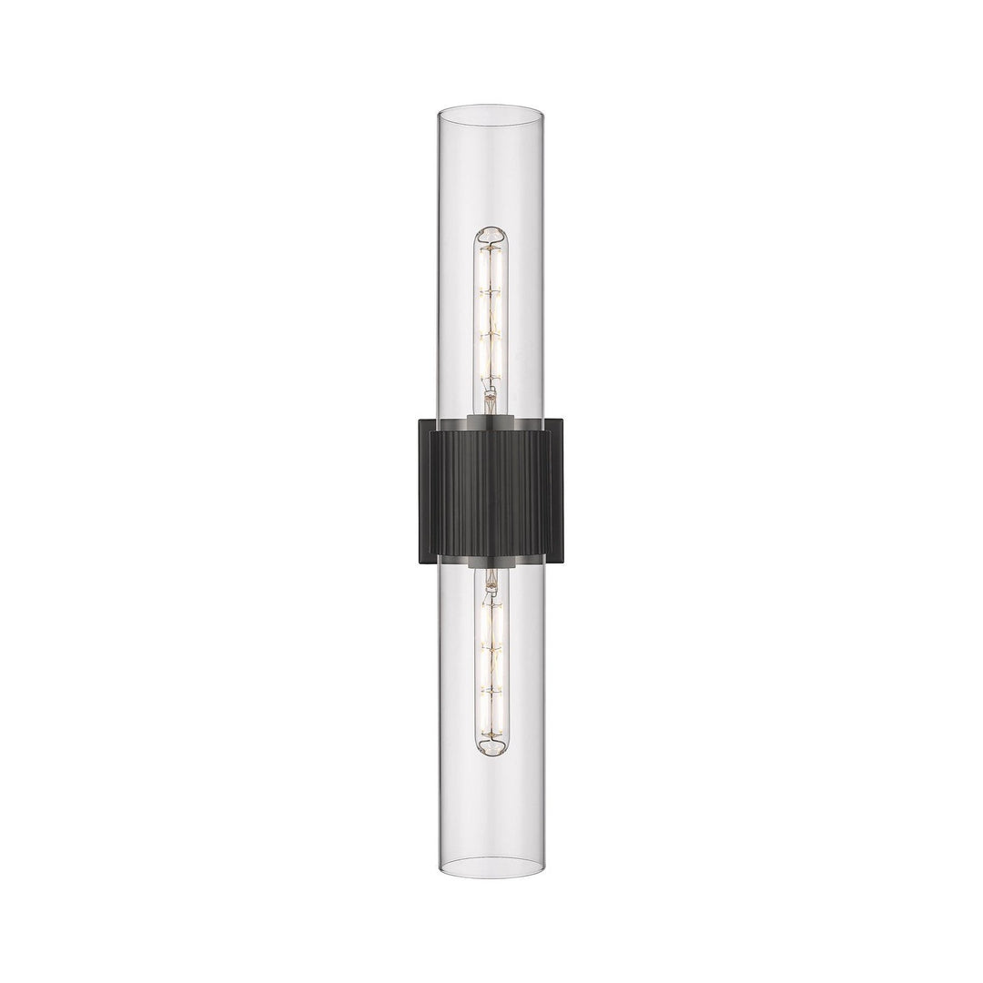 Innovations Downtown Urban 428-2WL-BK-G428-12CL Bath Vanity Light 5 in. wide - Matte Black