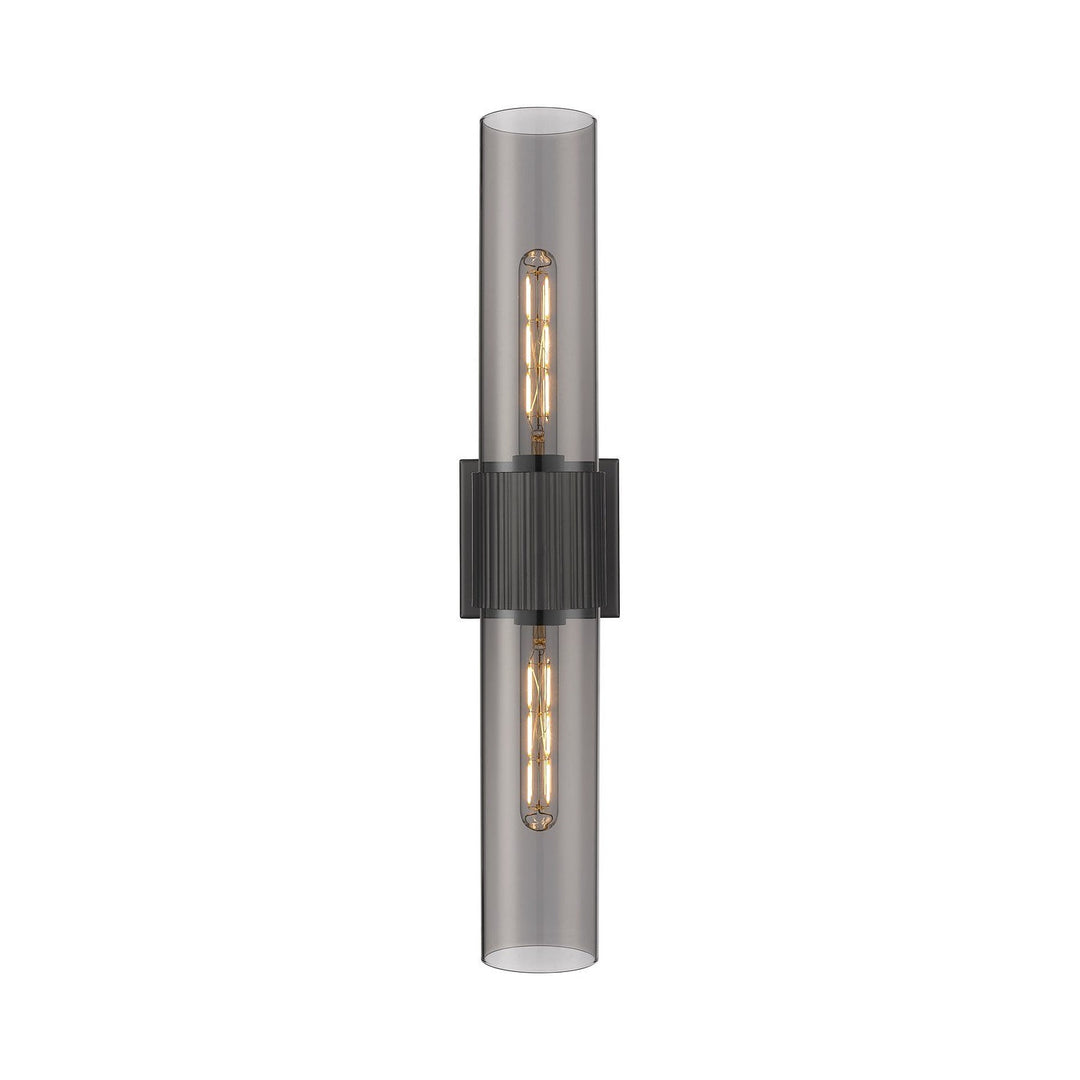 Innovations Downtown Urban 428-2WL-BK-G428-12SM Bath Vanity Light 5 in. wide - Matte Black