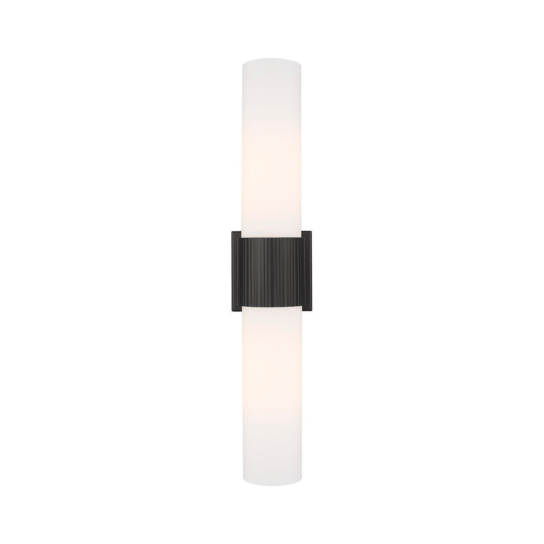 Innovations Downtown Urban 428-2WL-BK-G428-12WH Bath Vanity Light 5 in. wide - Matte Black