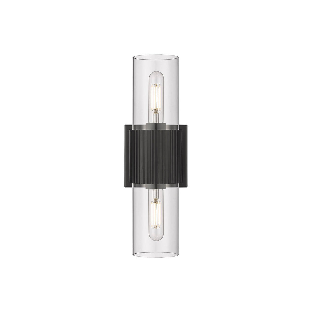 Innovations Downtown Urban 428-2WL-BK-G428-7CL Bath Vanity Light 5 in. wide - Matte Black