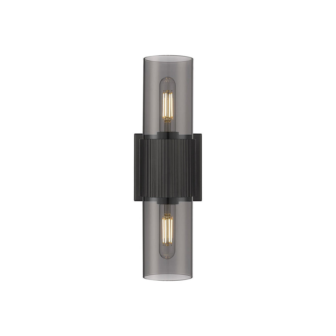 Innovations Downtown Urban 428-2WL-BK-G428-7SM Bath Vanity Light 5 in. wide - Matte Black