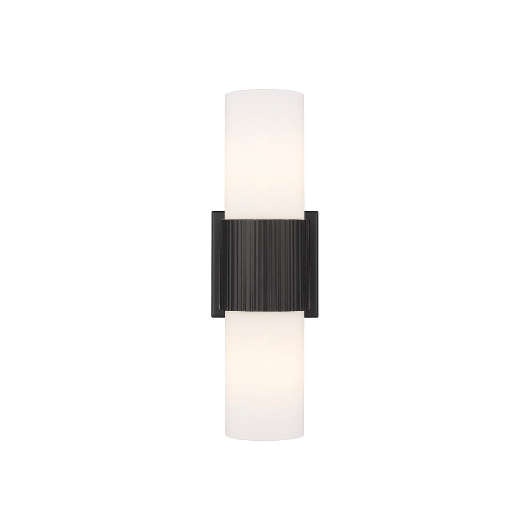 Innovations Downtown Urban 428-2WL-BK-G428-7WH Bath Vanity Light 5 in. wide - Matte Black