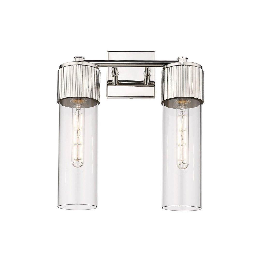 Innovations Downtown Urban 428-2W-PN-G428-12CL Bath Vanity Light 14 in. wide - Polished Nickel