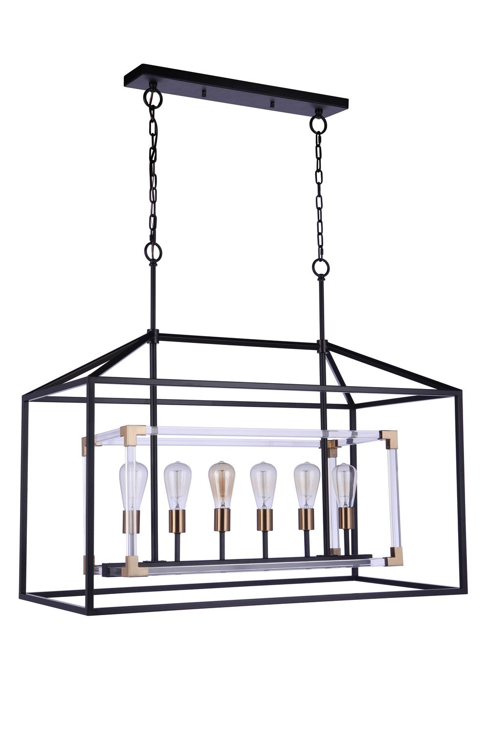 Craftmade Aaron 58076-FBSB Pendant Light - Flat Black/Satin Brass