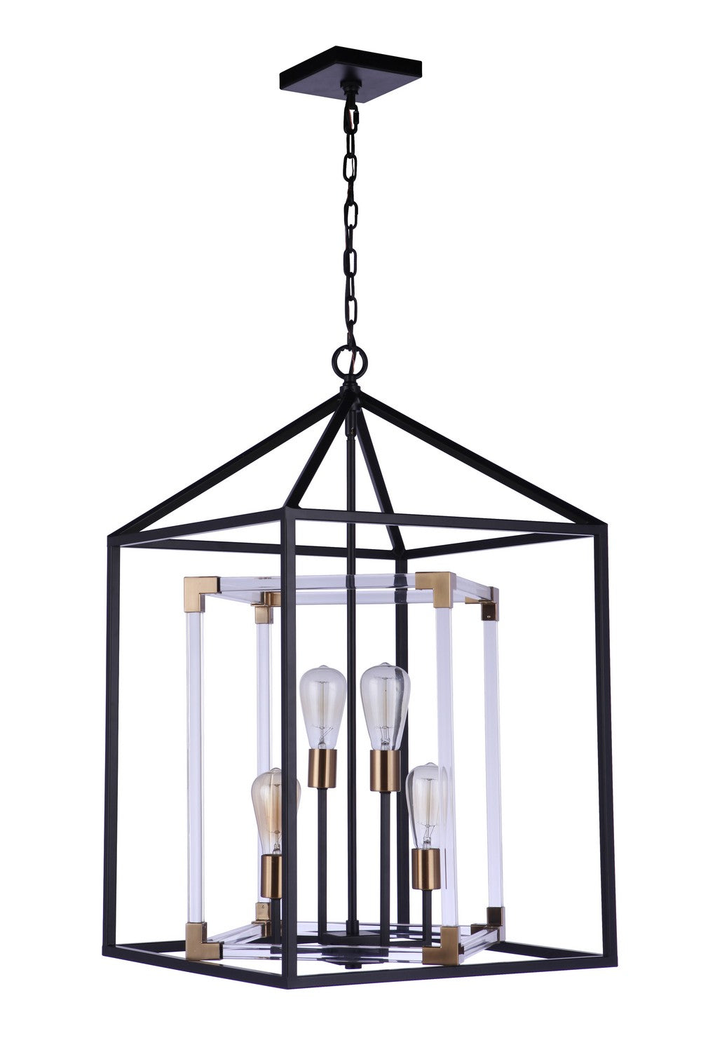 Craftmade Aaron 58094-FBSB Pendant Light - Flat Black/Satin Brass