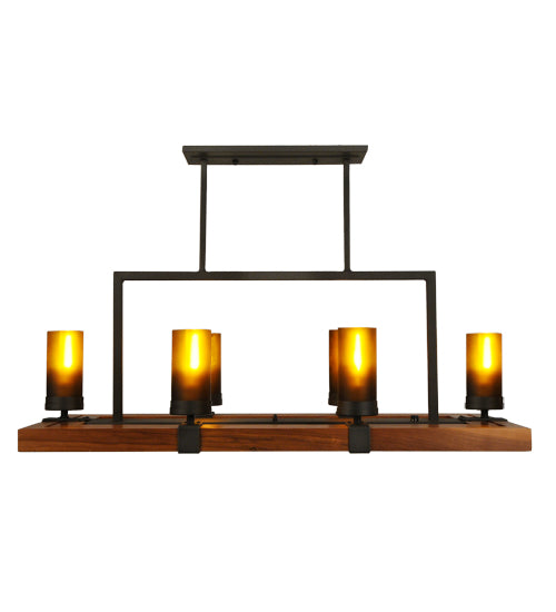 Meyda Tiffany Grand Terrace 133419 Pendant Light - Natural Wood, Wrought Iron