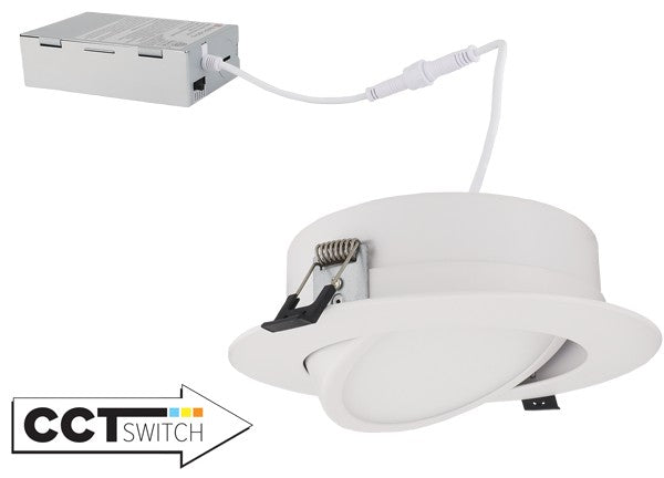 Elco Lighting ERT613CT5W  6" Led Recessed Gimbal Downlight With 5-Cct Switch Recessed Light White