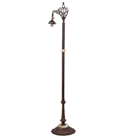 Meyda Tiffany Lighting 13349 Victorian One Light Bridge Arm Floor Base Hardware Lamp Bronze / Dark