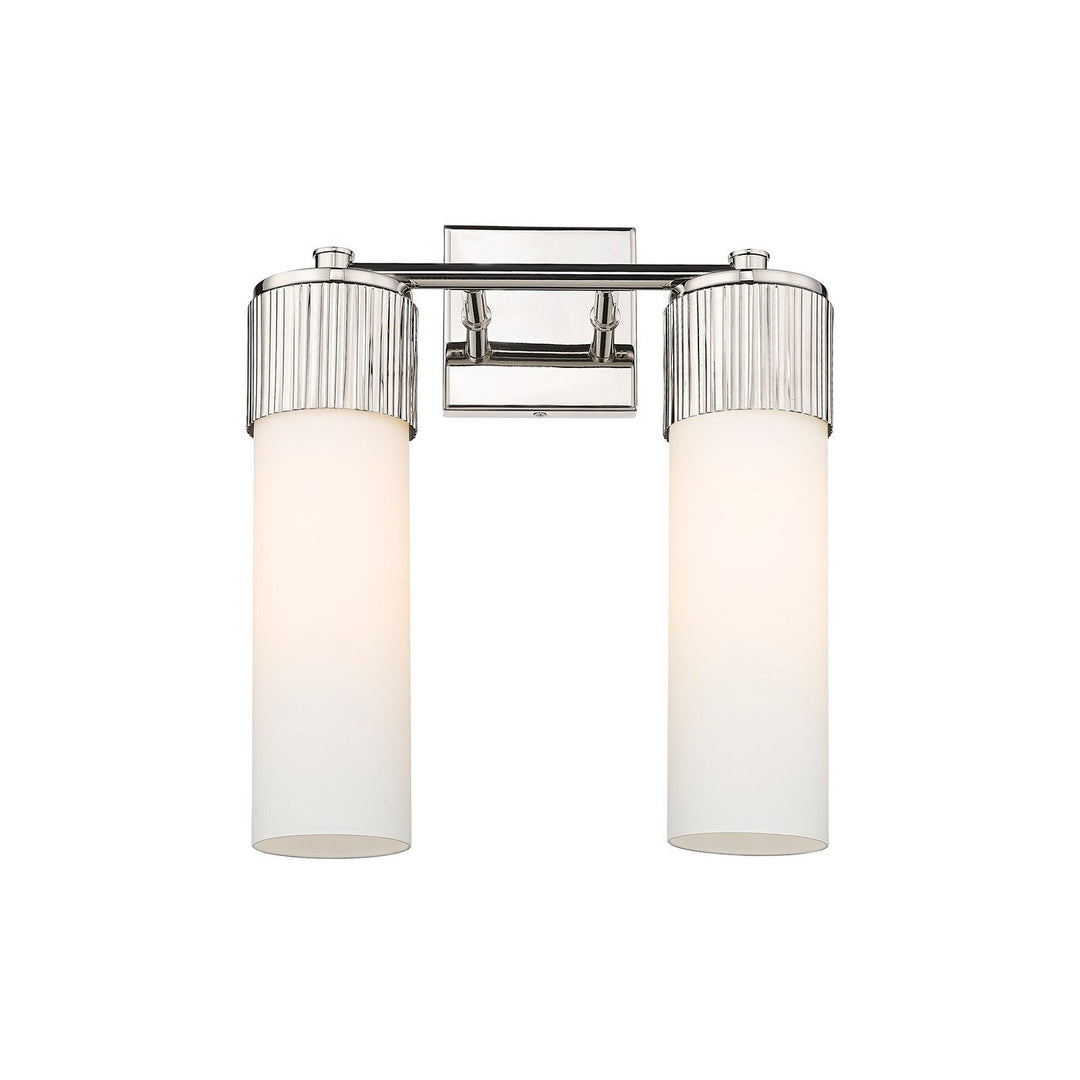 Innovations Downtown Urban 428-2W-PN-G428-12WH Bath Vanity Light 14 in. wide - Polished Nickel