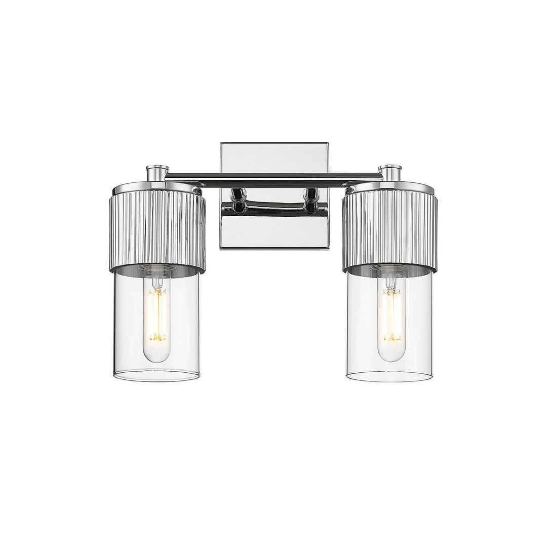 Innovations Downtown Urban 428-2W-PN-G428-7CL Bath Vanity Light 14 in. wide - Polished Nickel