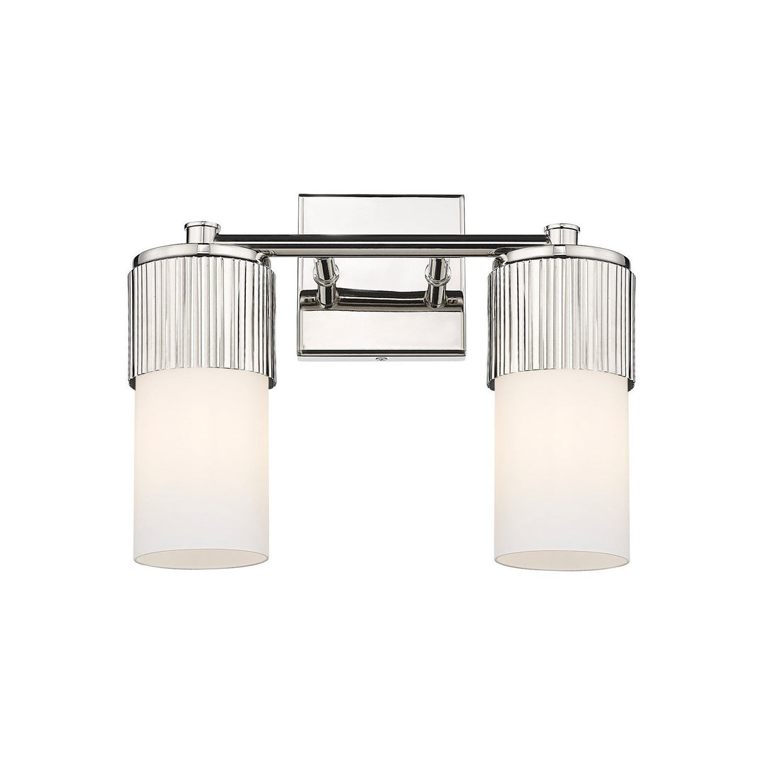 Innovations Downtown Urban 428-2W-PN-G428-7WH Bath Vanity Light 14 in. wide - Polished Nickel