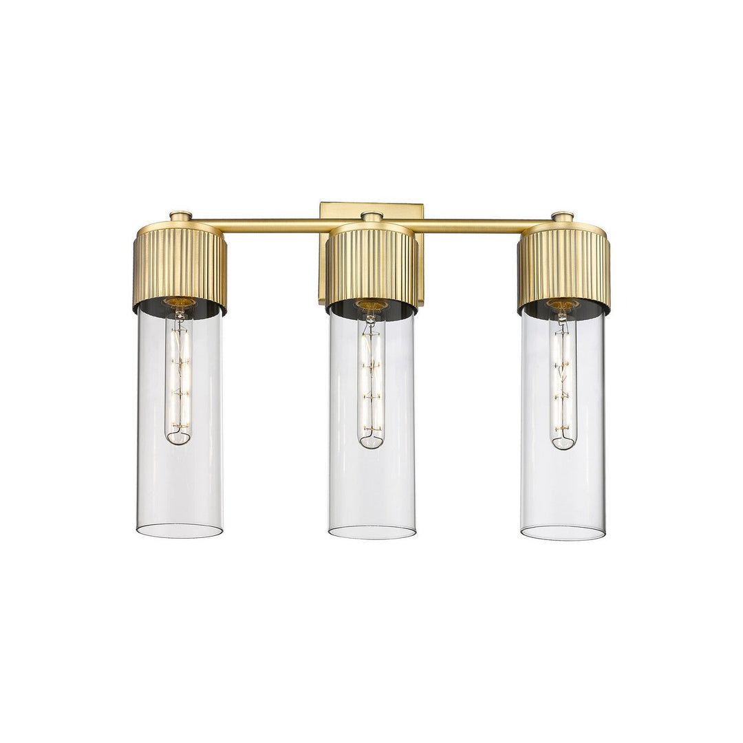 Innovations Downtown Urban 428-3W-BB-G428-12CL Bath Vanity Light 21 in. wide - Brushed Brass
