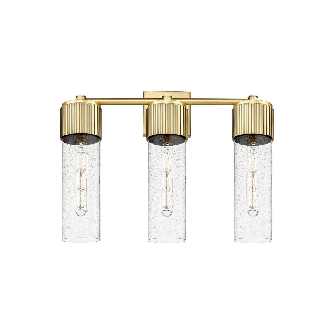 Innovations Downtown Urban 428-3W-BB-G428-12SDY Bath Vanity Light 21 in. wide - Brushed Brass