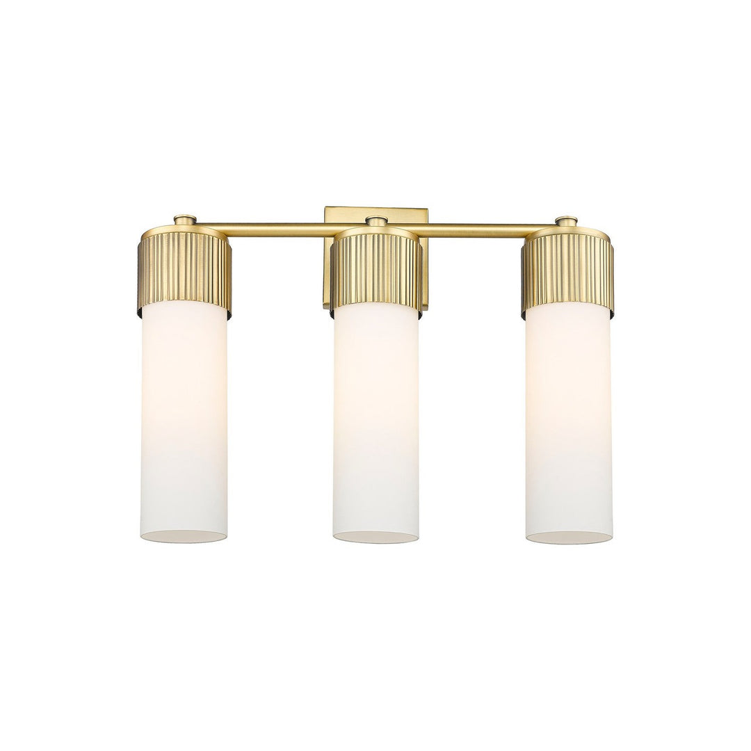 Innovations Downtown Urban 428-3W-BB-G428-12WH Bath Vanity Light 21 in. wide - Brushed Brass