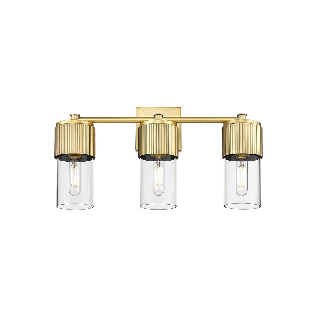 Innovations Downtown Urban 428-3W-BB-G428-7CL Bath Vanity Light 21 in. wide - Brushed Brass