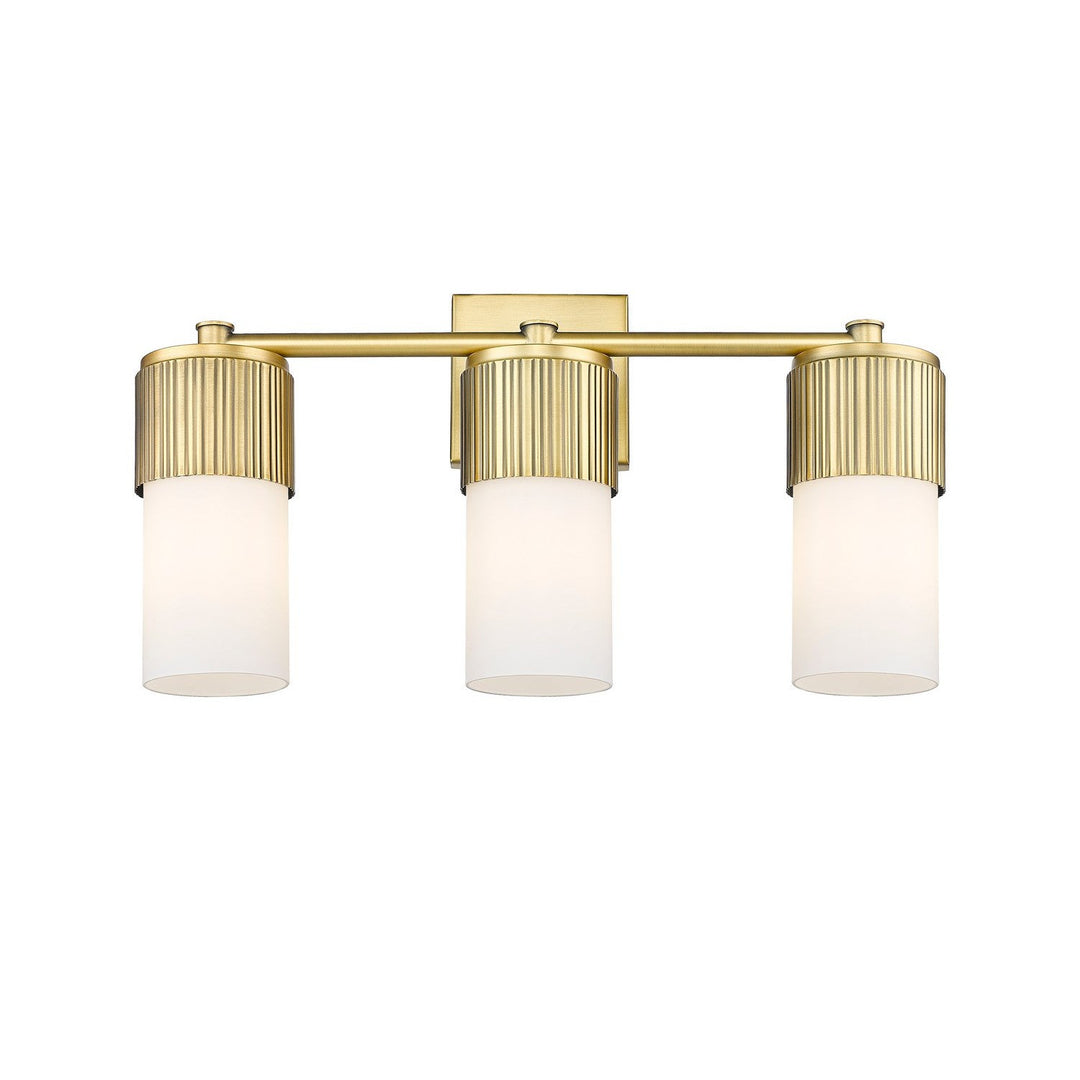 Innovations Downtown Urban 428-3W-BB-G428-7WH Bath Vanity Light 21 in. wide - Brushed Brass