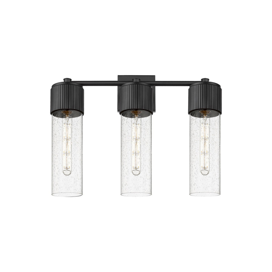 Innovations Downtown Urban 428-3W-BK-G428-12SDY Bath Vanity Light 21 in. wide - Matte Black