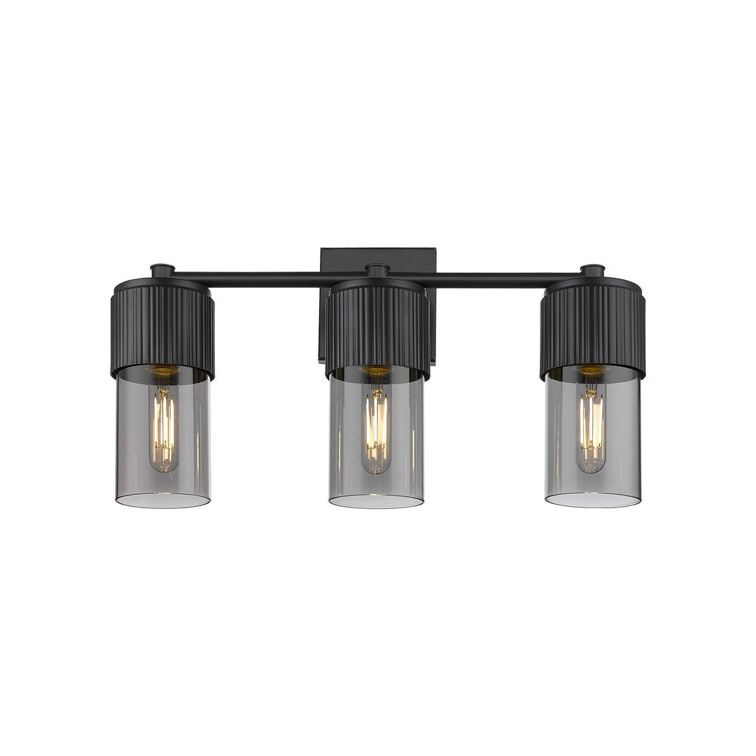 Innovations Downtown Urban 428-3W-BK-G428-7SM Bath Vanity Light 21 in. wide - Matte Black